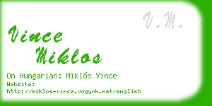 vince miklos business card